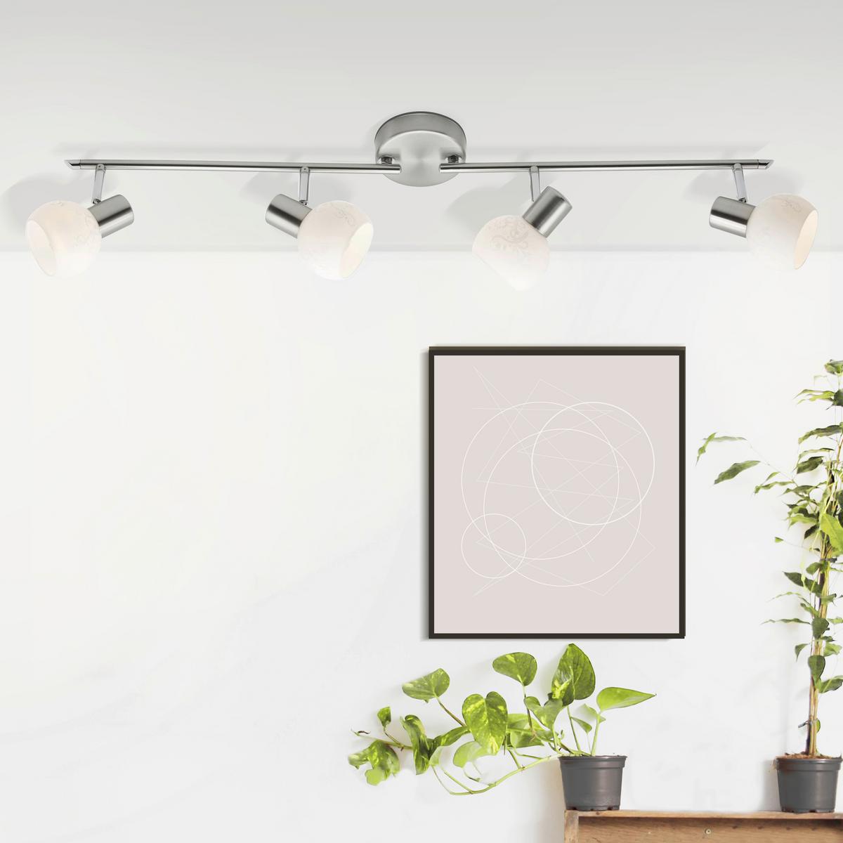 REFLEKTOR SUFITOWY 10532/05 BONA BA4 - kolor stalowy/przezroczysty, Konventionell, metal/szkło (94/19/11cm) - Brilliant