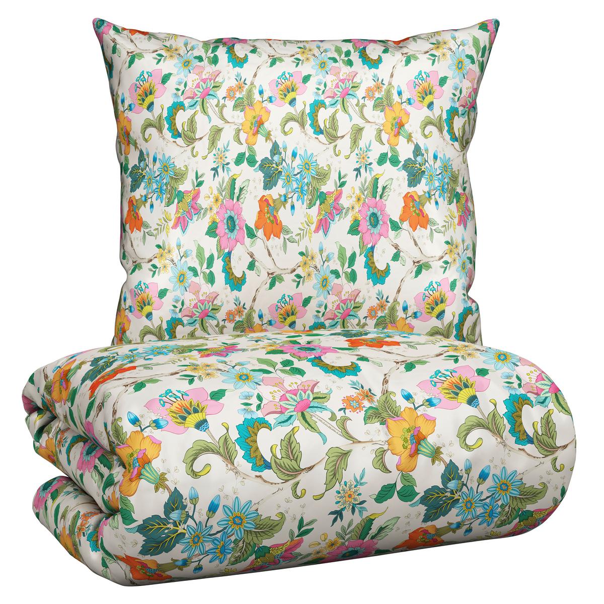Bettwäscheset KAMIA ALLOVER XXL - Türkis/Rosa, Romantik / Landhaus, Textil (200/210cm) - Mömax