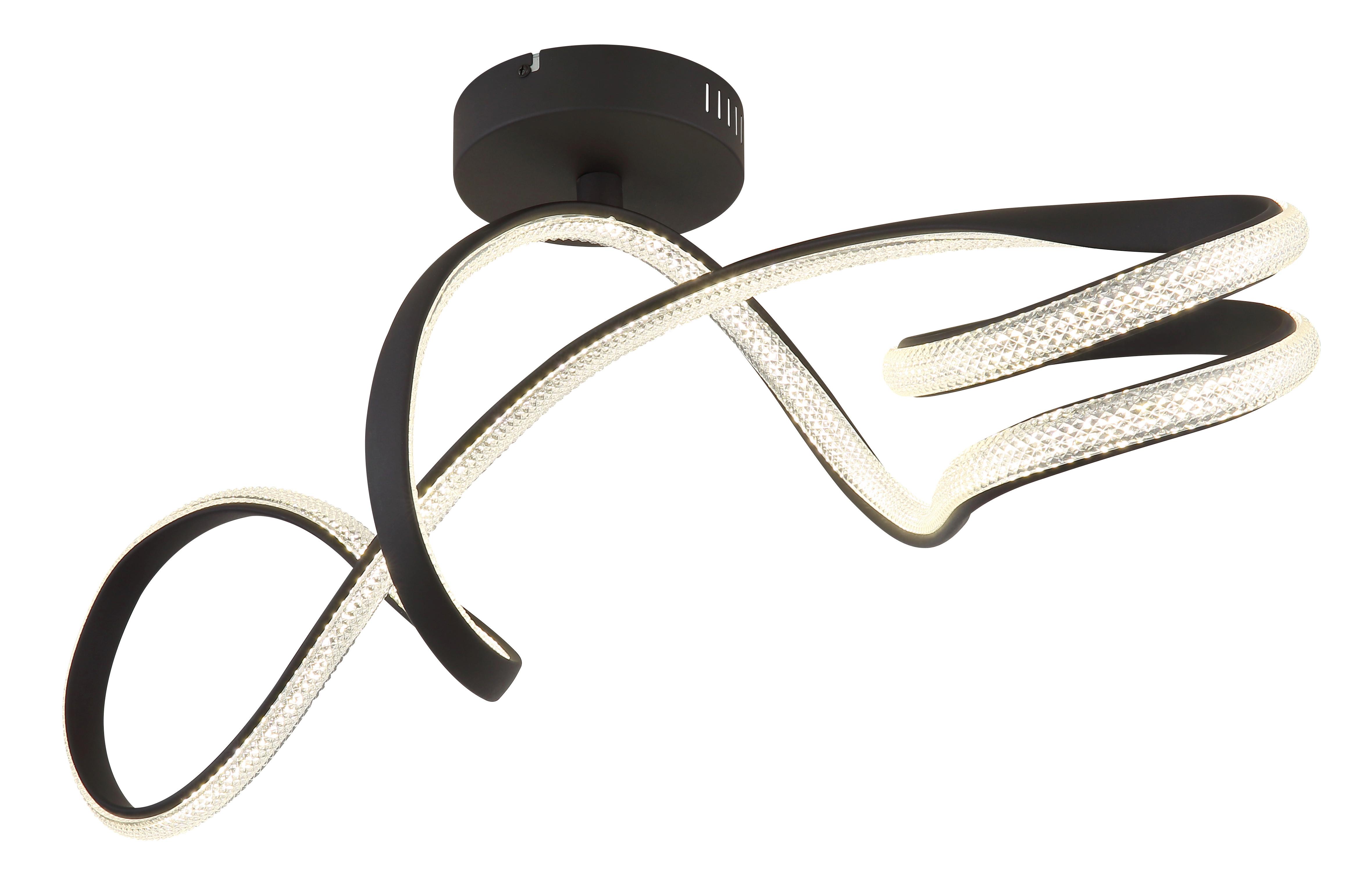 LED Mennyezeti Lámpa 67341ds Swirl - fekete/átlátszó, Design, műanyag/fém (90,8/28/33cm) - Globo