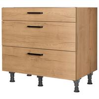 Kochfeldumbauschrank Structura Eiche - Eichefarben/Schwarz, MODERN, Holzwerkstoff/Metall (90/87/56cm) - Nobilia