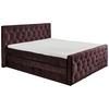 Boxspringbett Cashfield 8 ca. 180x200 cm Aubergine - Aubergine/Schwarz, MODERN, Holzwerkstoff/Kunststoff (180/200cm) - MID.YOU
