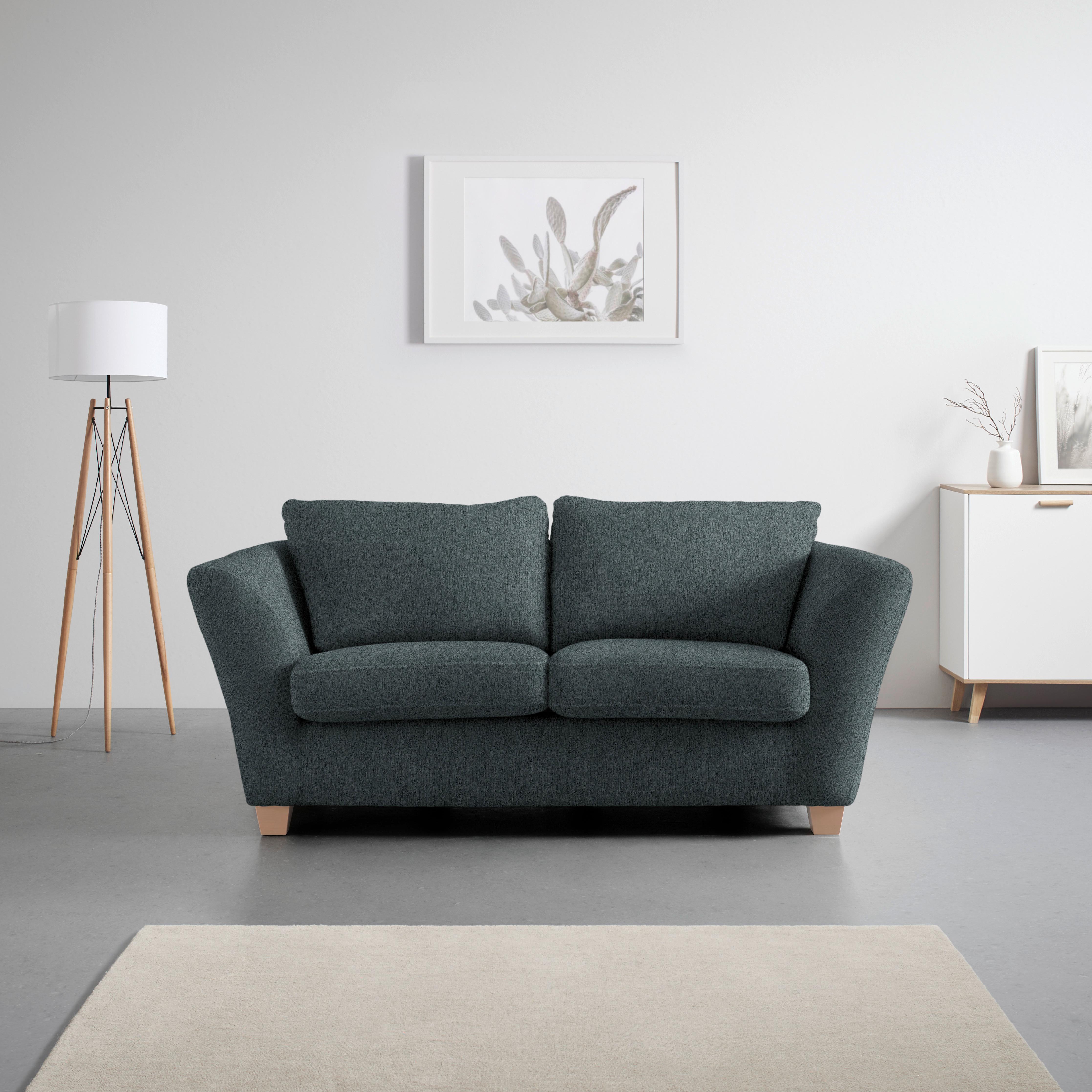 2-Sitzer-Sofa Devado Dunkelgrau - Dunkelgrau/Naturfarben, Holz/Textil (190/70-85/95cm) - Mömax
