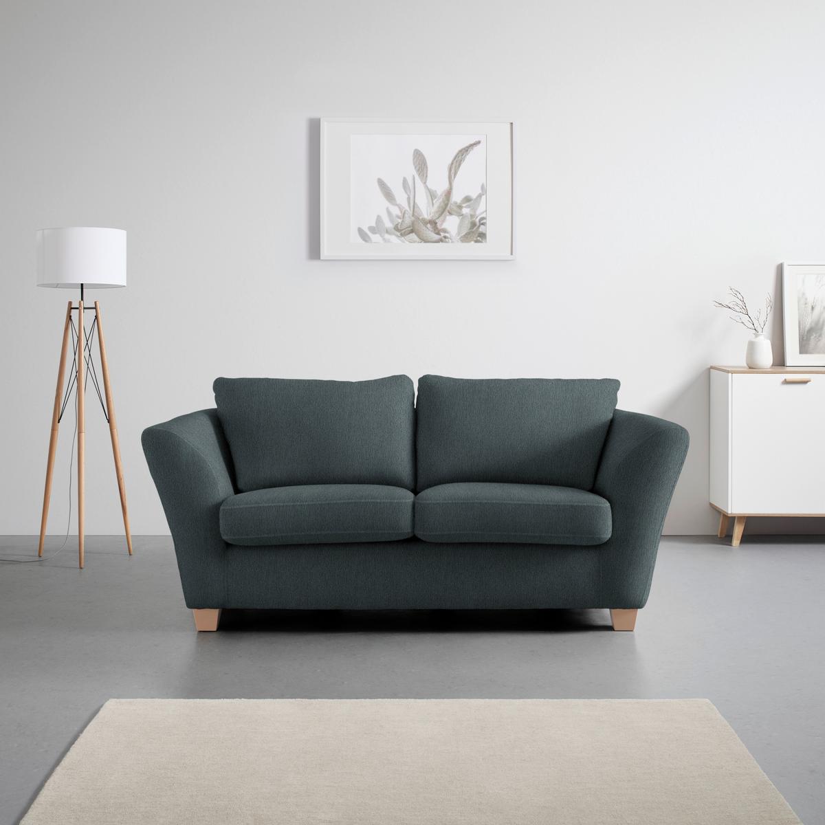 2-Sitzer-Sofa Devado Dunkelgrau - Dunkelgrau/Naturfarben, Holz/Textil (190/70-85/95cm) - Mömax