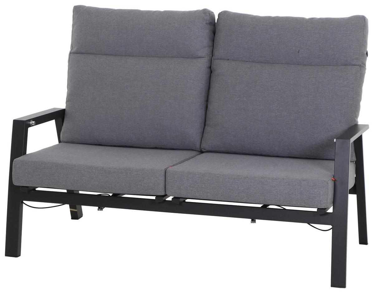 Loungesofa Valencia Anthrazit - Dunkelgrau/Anthrazit, Basics, Kunststoff/Textil (152,5/99/82,5cm) - Siena Garden