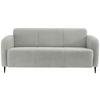3-Sitzer-Sofa Marone Hellgrau Teddystoff - Hellgrau/Schwarz, MODERN, Textil/Metall (180/76/90cm) - Livetastic