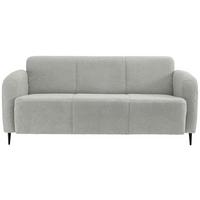 3-Sitzer-Sofa Marone Hellgrau Teddystoff - Hellgrau/Schwarz, MODERN, Textil/Metall (180/76/90cm) - Livetastic