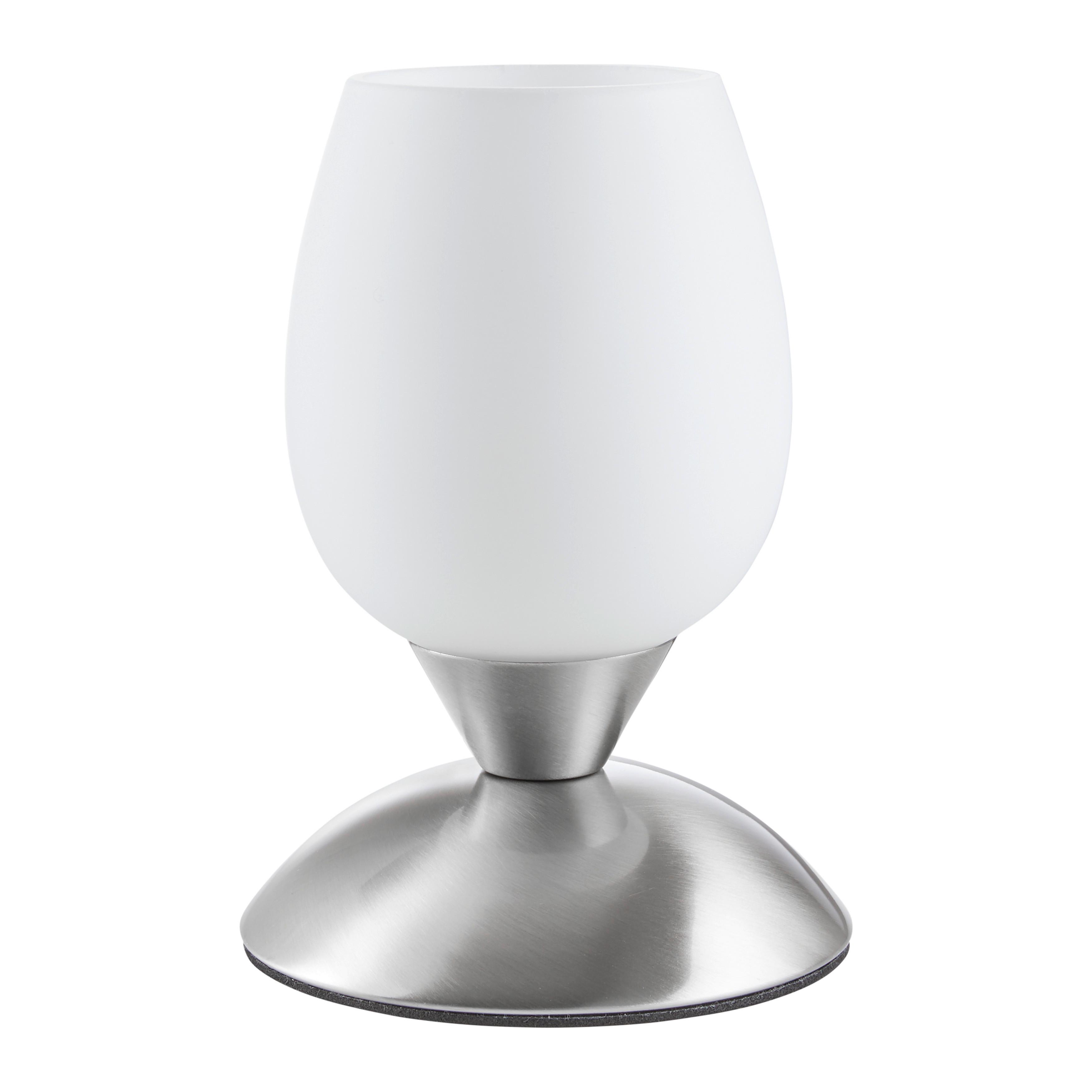 Tischleuchte Cup max. 40 Watt - Silberfarben/Weiß, MODERN, Glas/Metall (12,5/18cm) - Modern Living