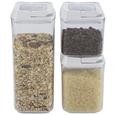 Set Cutii Alimentare Clicky - clar/alb, plastic - Modern Living Set Cutii Alimentare Clicky - clar/alb, plastic - Modern Living