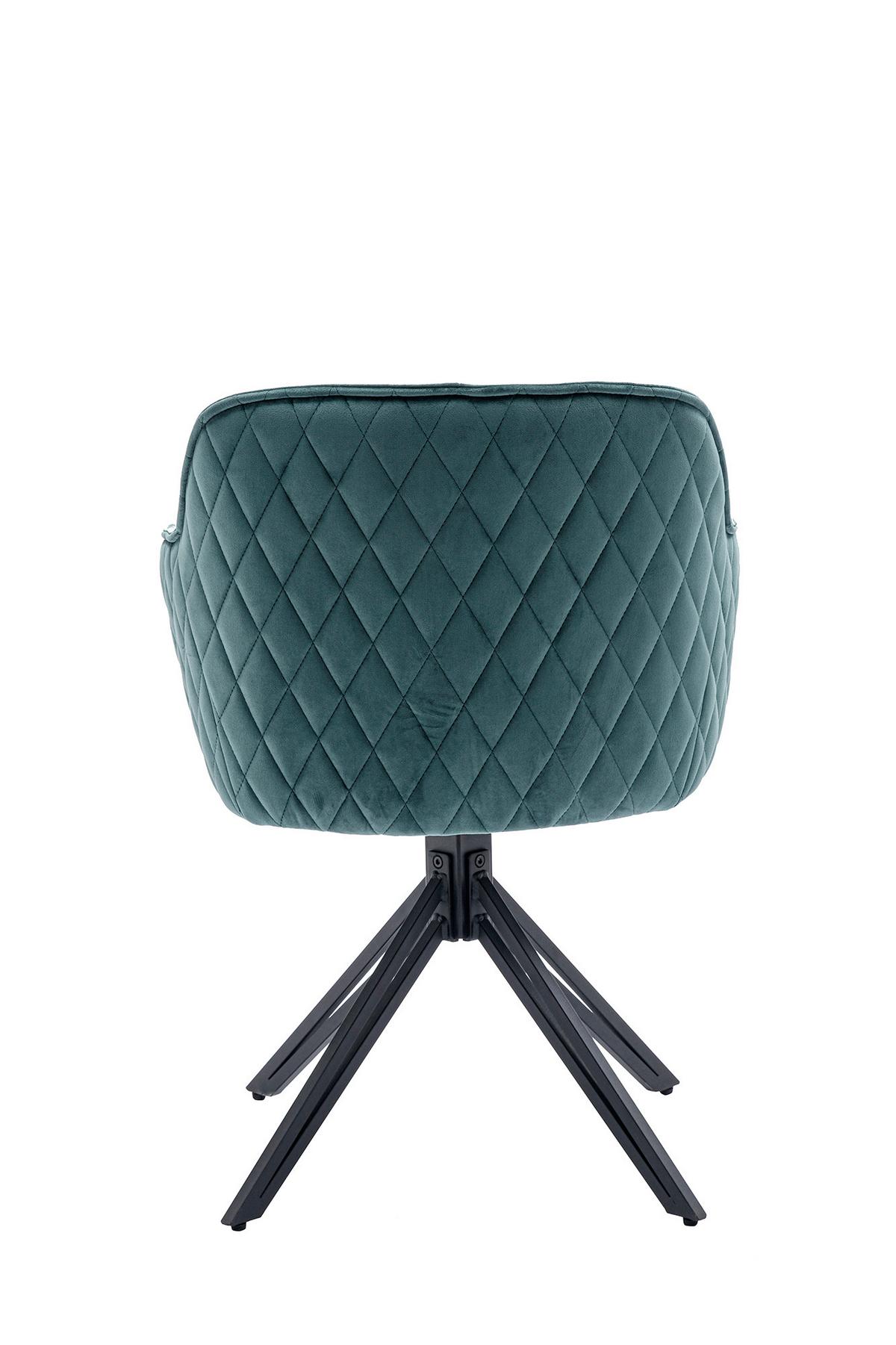 Naslanjač Samt, Zelena, Vrtljiv - črna/zelena, Moderno, kovina/tekstil (59/83/60cm) - Livetastic