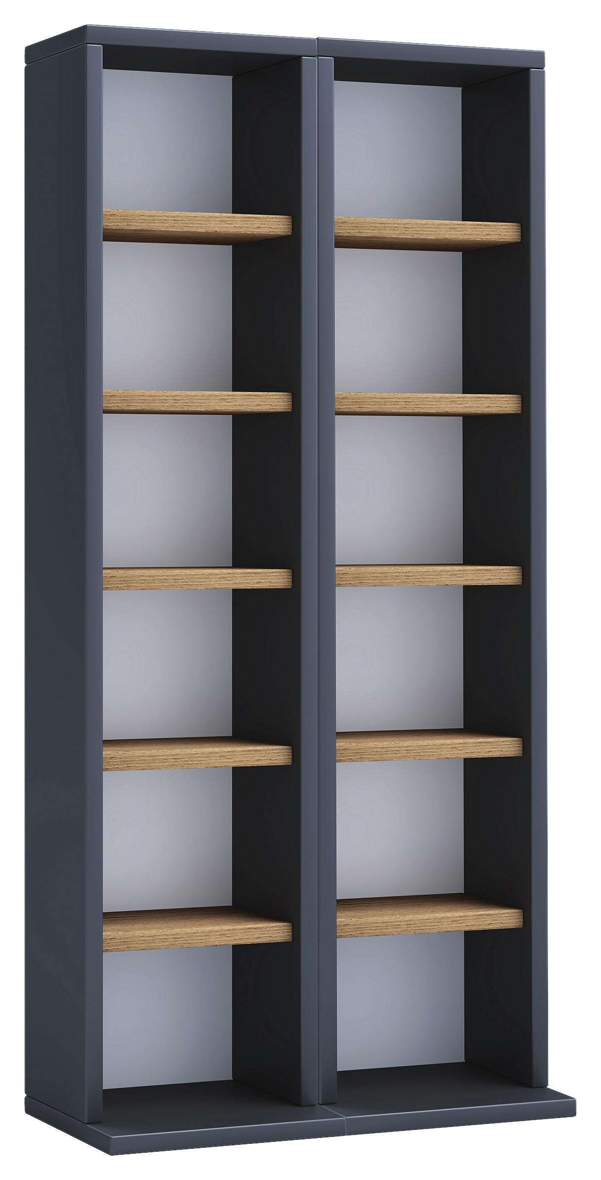 Regal Milano, Antracit, Barva Hrasta - medeni hrast/antracit, Design, leseni material (42/91,8/20cm) - MID.YOU