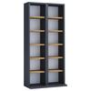 Regal Milano, Antracit, Barva Hrasta - medeni hrast/antracit, Design, leseni material (42/91,8/20cm) - MID.YOU