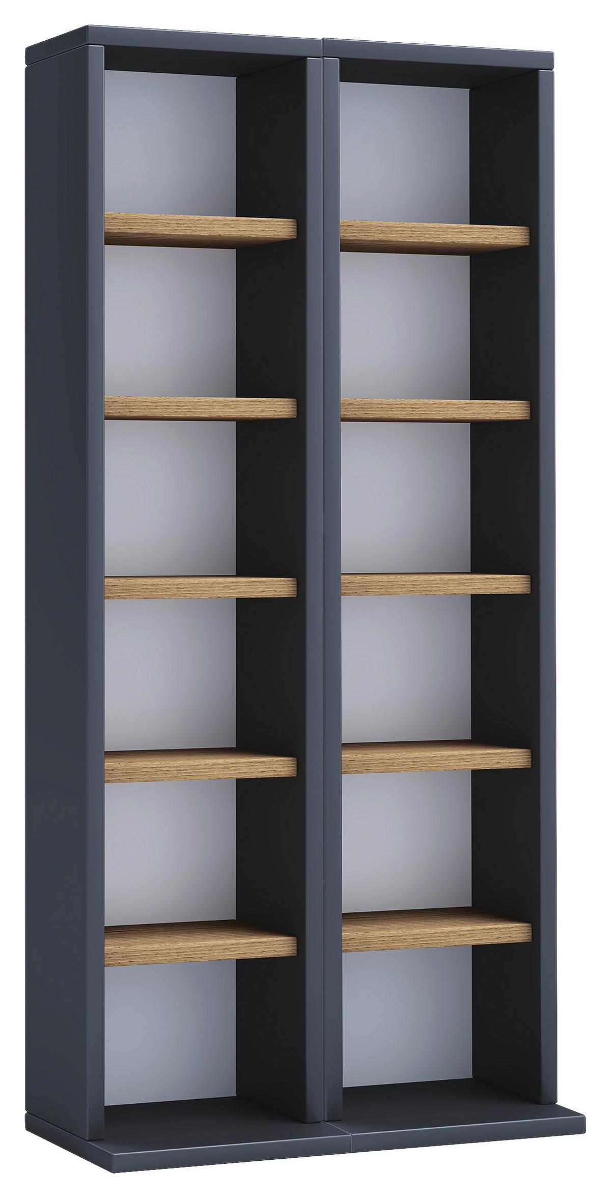 Regal Milano, Antracit, Barva Hrasta - medeni hrast/antracit, Design, leseni material (42/91,8/20cm) - MID.YOU