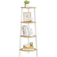 Eckregal Braun/Weiß ca.33x125x33cm - Braun/Weiß, Trend, Holzwerkstoff/Metall (33,4/124,5/33,4cm) - MID.YOU