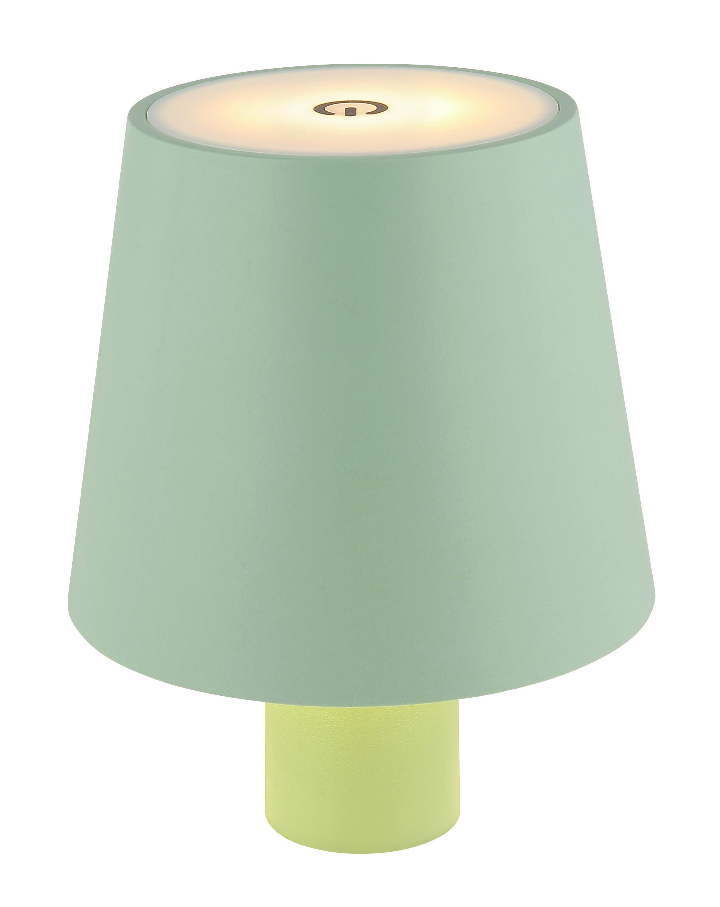 Akku-Tischleuchte Vannie Hellgrün max. 3 Watt - Weiss/Hellgrün, Trend, Kunststoff/Metall (10,6/13cm) - Globo