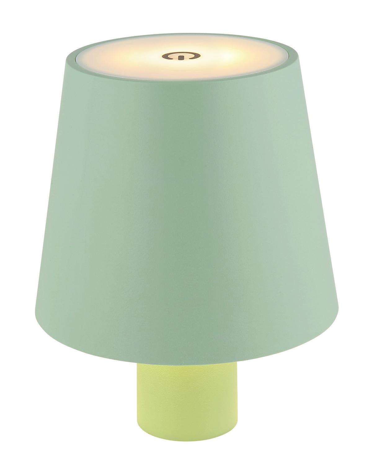 Akku-Tischleuchte Vannie Hellgrün max. 3 Watt - Weiss/Hellgrün, Trend, Kunststoff/Metall (10,6/13cm) - Globo