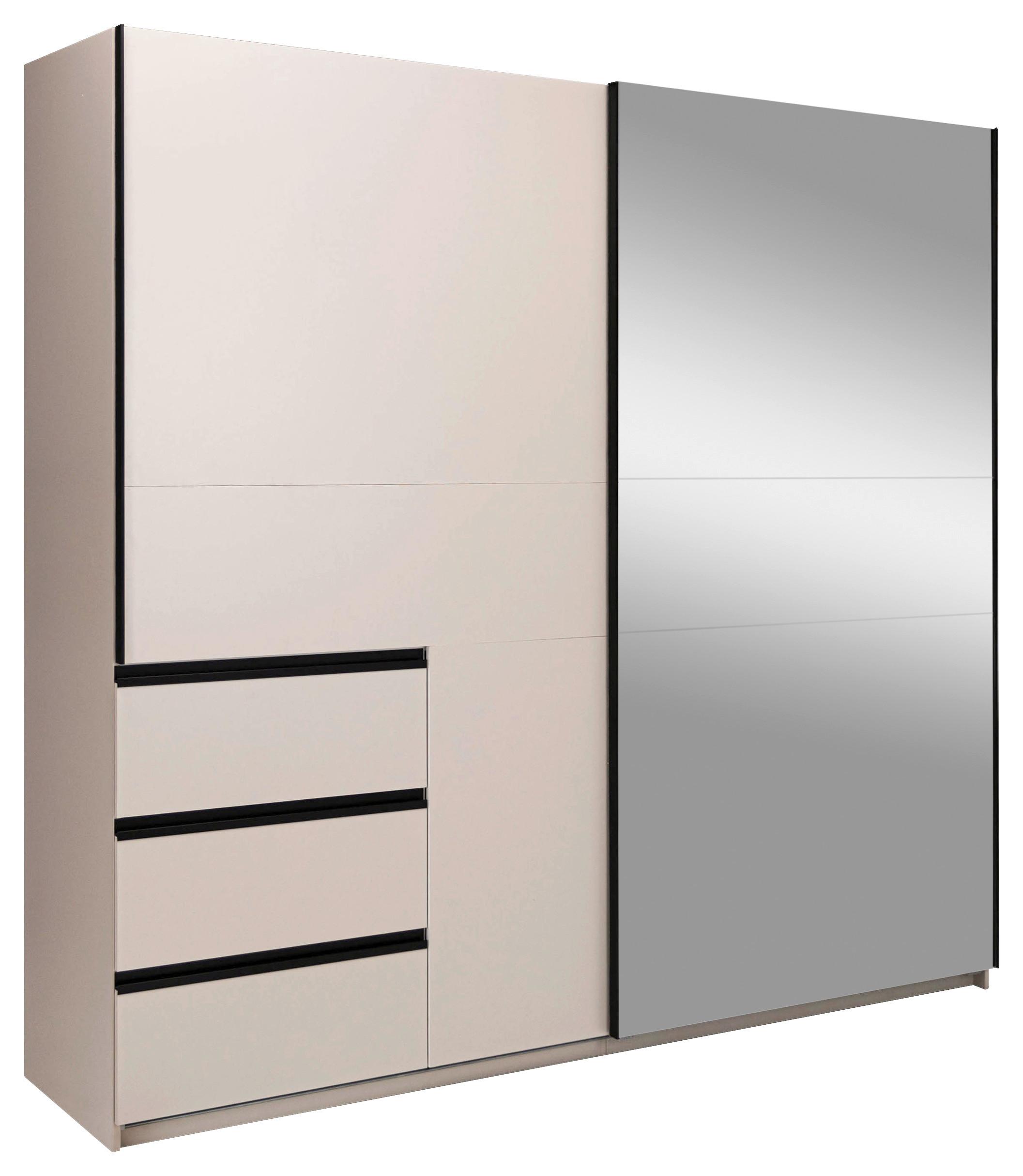 Omara Z Drsnimi Vrati Wilma, Kašmir - kašmir/črna, Moderno, kovina/leseni material (215/210/61,5cm) - P & B