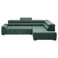Ecksofa Dunkelgrün - Dunkelgrün/Schwarz, Modern, Kunststoff/Textil (283/206cm) - Premium Living