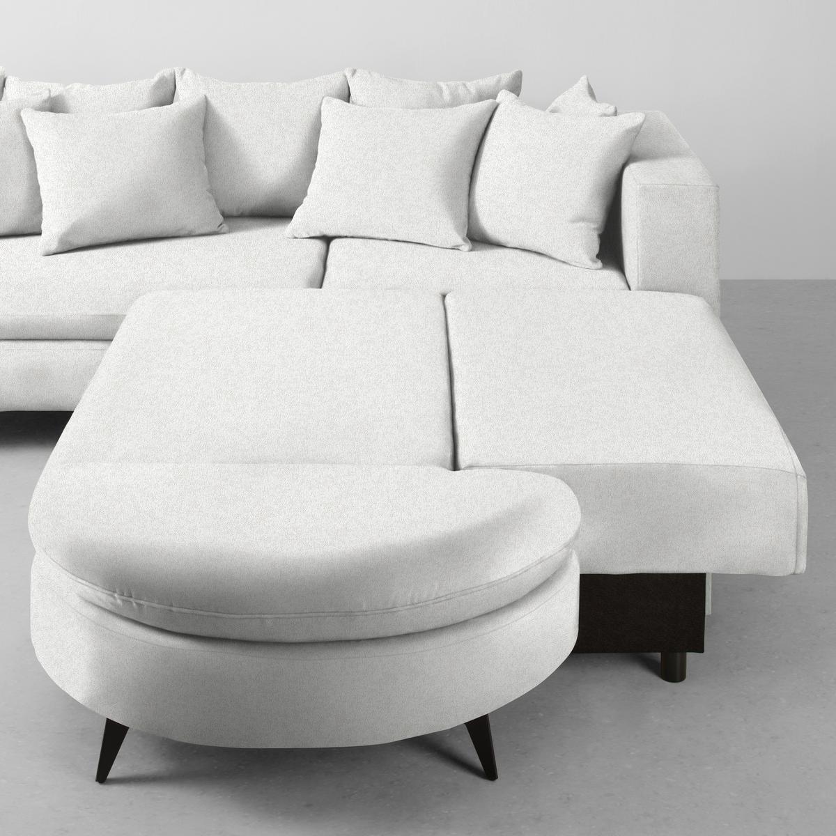 Ecksofa Axel Creme - Creme/Schwarz, MODERN, Textil/Metall (291/87/250cm) - Mömax