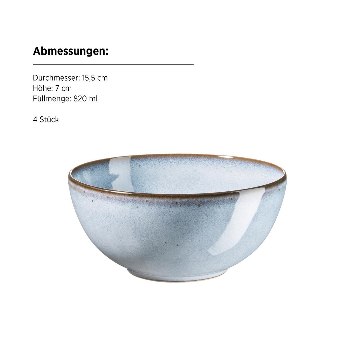 SERVICE PETIT-DÉJEUNER 935606 FRÜHSTÜCKSSERVICE SMOKY - bleu, Basics, céramique - Mäser