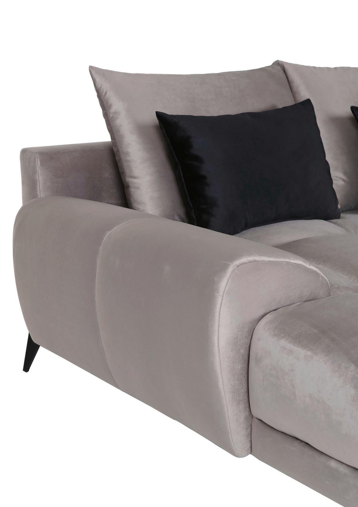 NAROŻNIK YANIS - jasnoszary/czarny, Modern, metal/tkanina (183/312cm) - Mömax