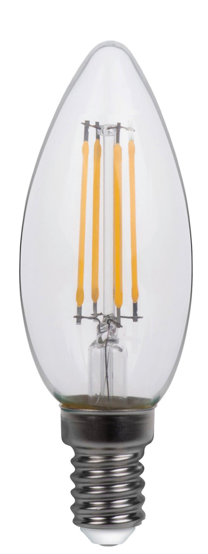 LED-Leuchtmittel max. 4 Watt - Klar, Glas/Metall (3,5/9,8cm)