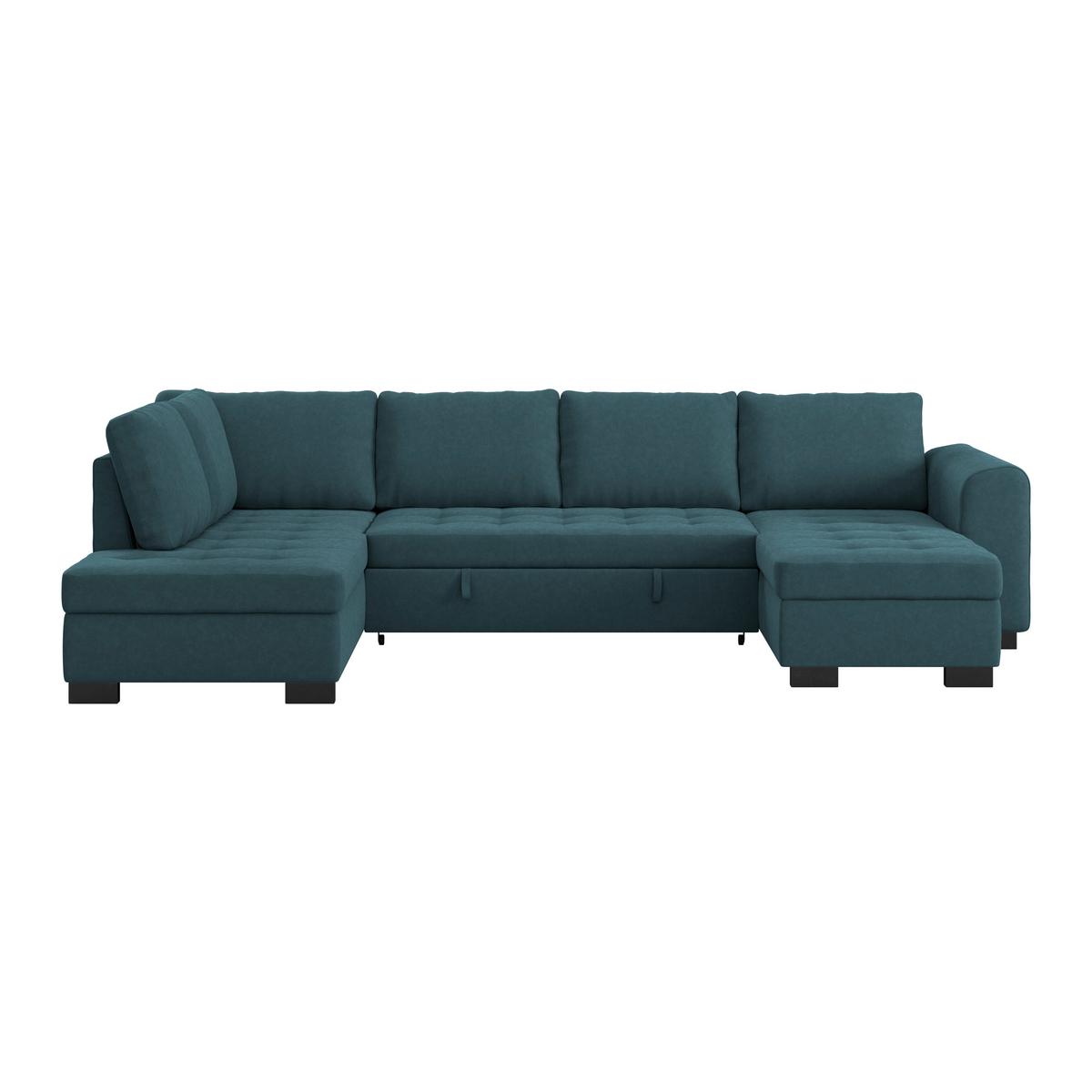 Canapea modulară MALTE - albastru/gri, Modern, textil (178/305/155cm) - Luca Bessoni