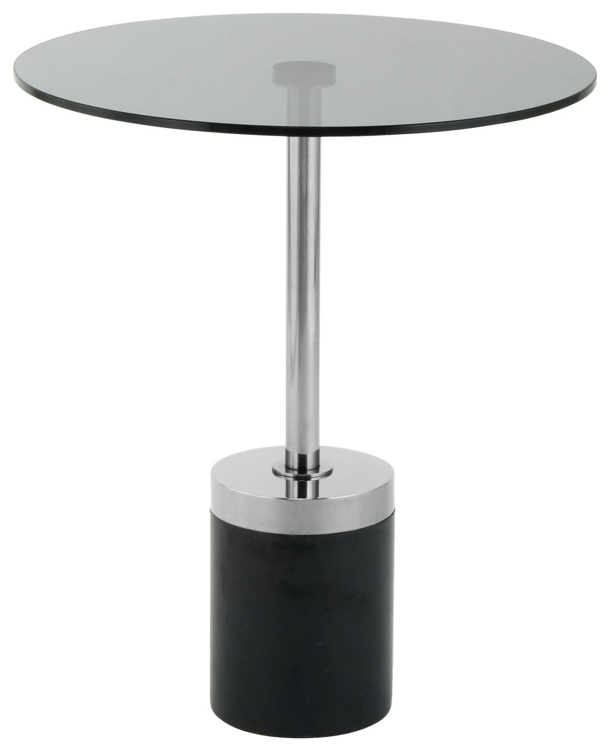 BEISTELLTISCH LANA 125 GRAPHIT / SCHWARZ - Graphitfarben/Schwarz, Design, Glas/Stein (46/46/53cm) - Kayoom