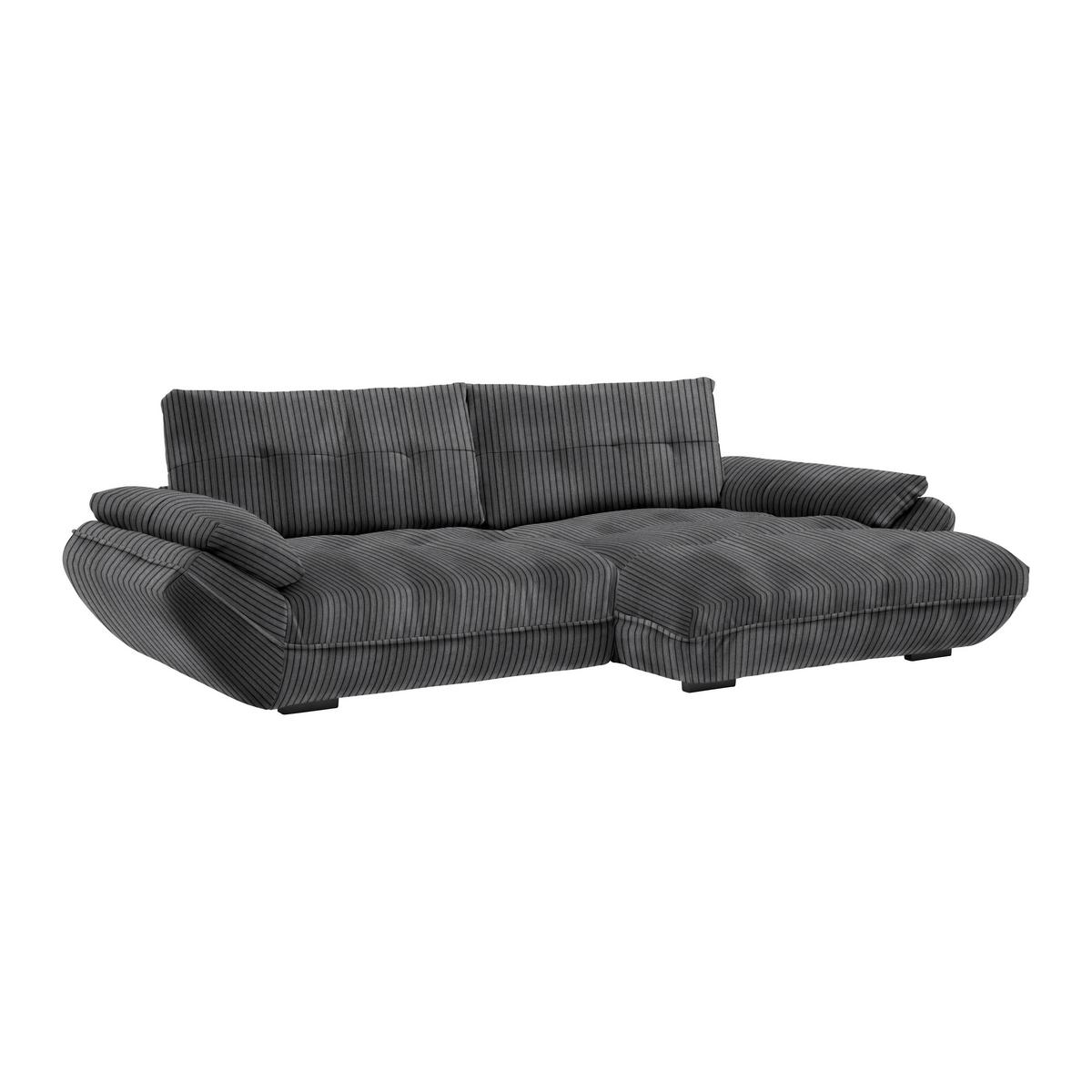 Wohnlandschaft Vivo Anthrazit - Anthrazit/Schwarz, MODERN, Kunststoff/Textil (317/63/179cm) - Premium Living