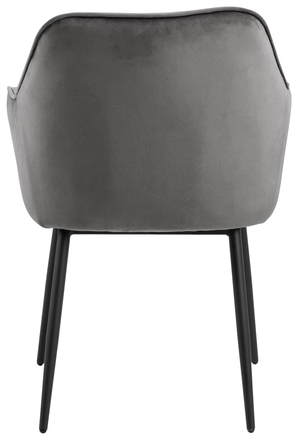 KRZESŁO Z PODŁOKIETNIKAMI BROOKE -TREND- - ciemnoszary/czarny, Trend, metal/tkanina (58/83/55cm) - Livetastic
