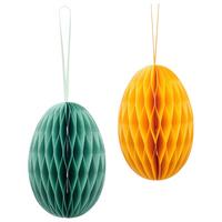 Dekohänger Paper I Gelb/Türkis, 2 Stk. - Gelb/Minttürkis, KONVENTIONELL, Papier (8/11/8cm) - Mömax