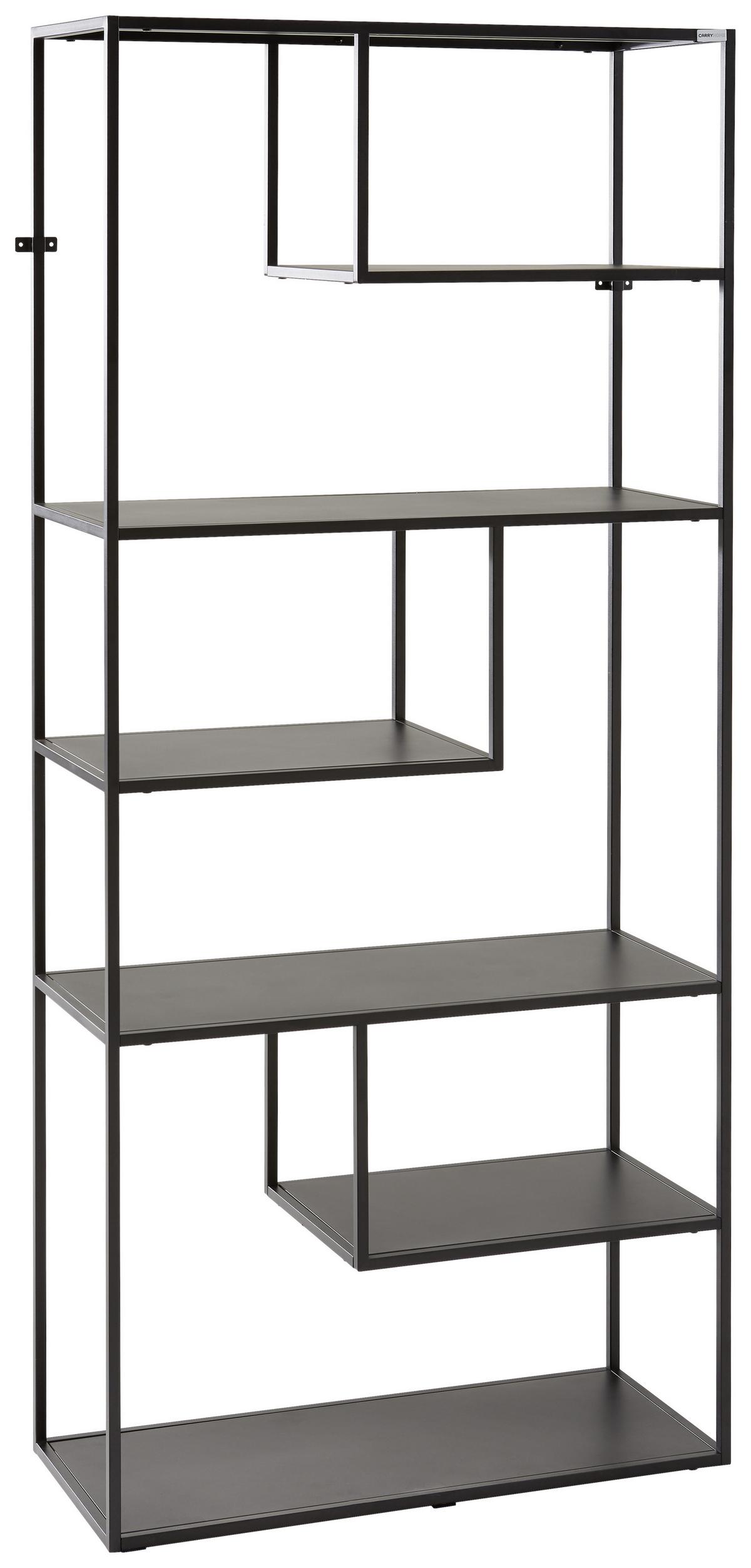 REGAŁ LINUS - czarny, Trend, metal (85/188/35cm) - Carryhome