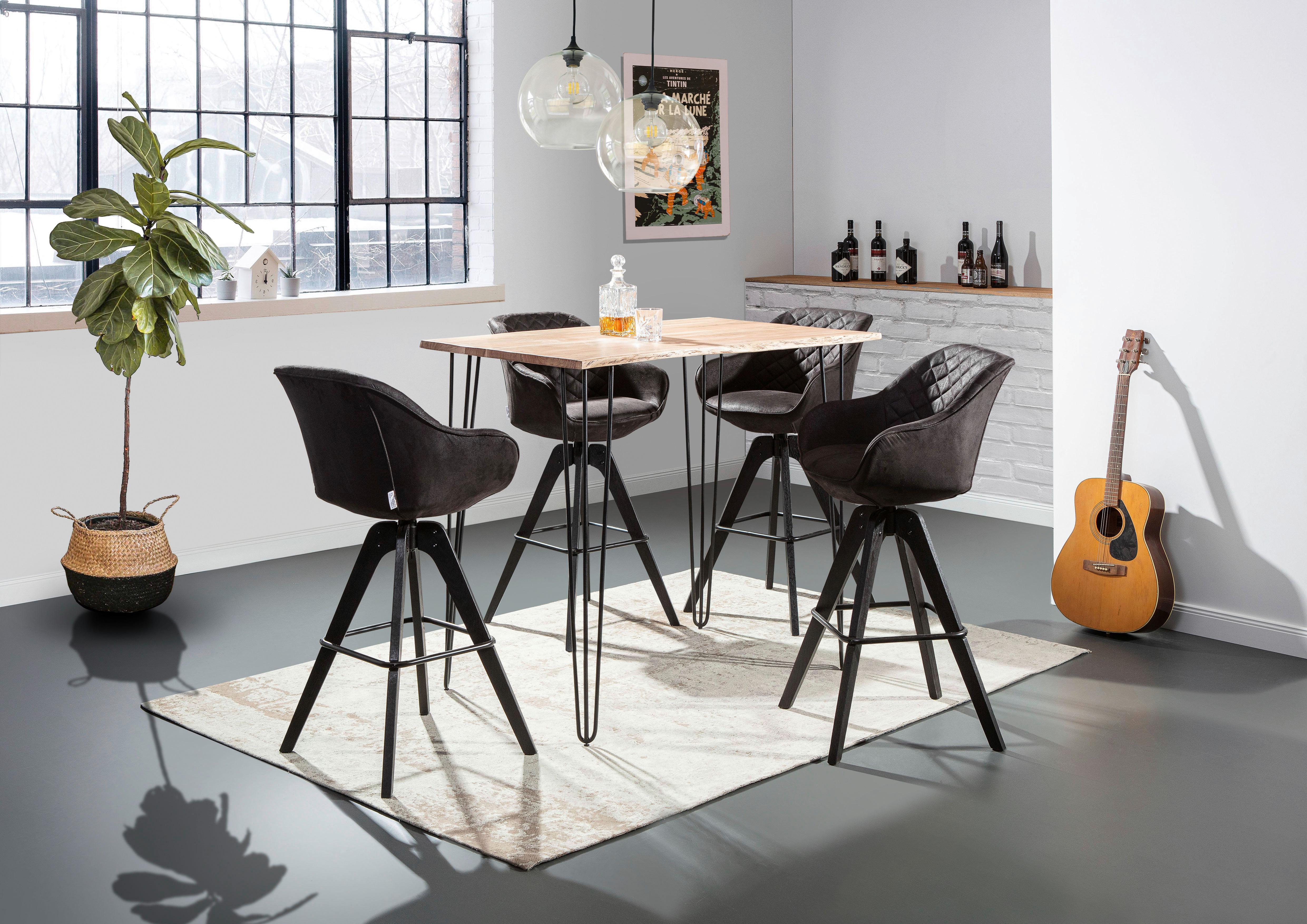 FOTEL BAROWY COOL - czarny/brązowy, Lifestyle, drewno/tkanina (55/106/56cm) - Landscape