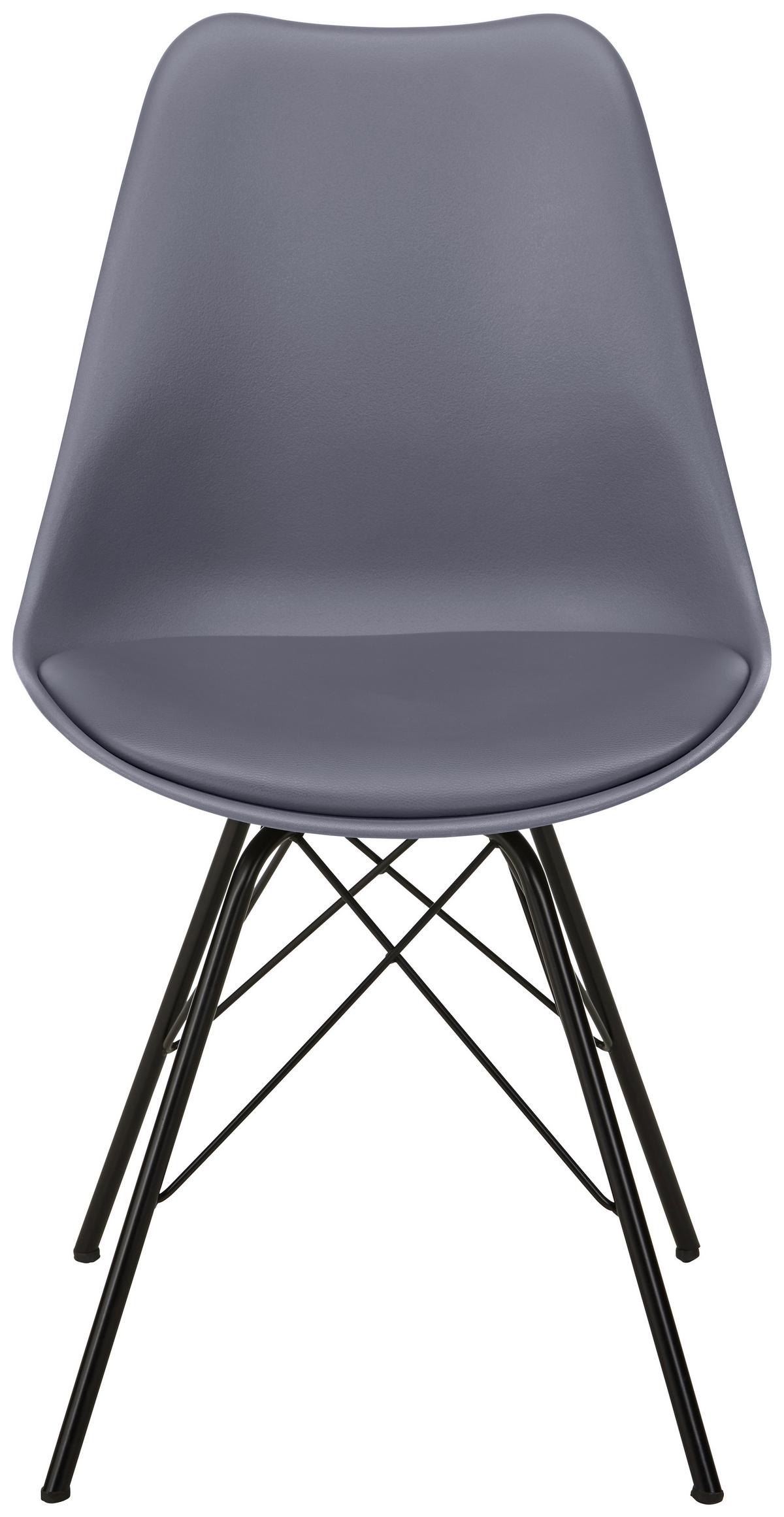 Stuhl In Grau - Schwarz/Grau, Modern, Kunststoff/Textil (55,5/86/48cm) - Mömax