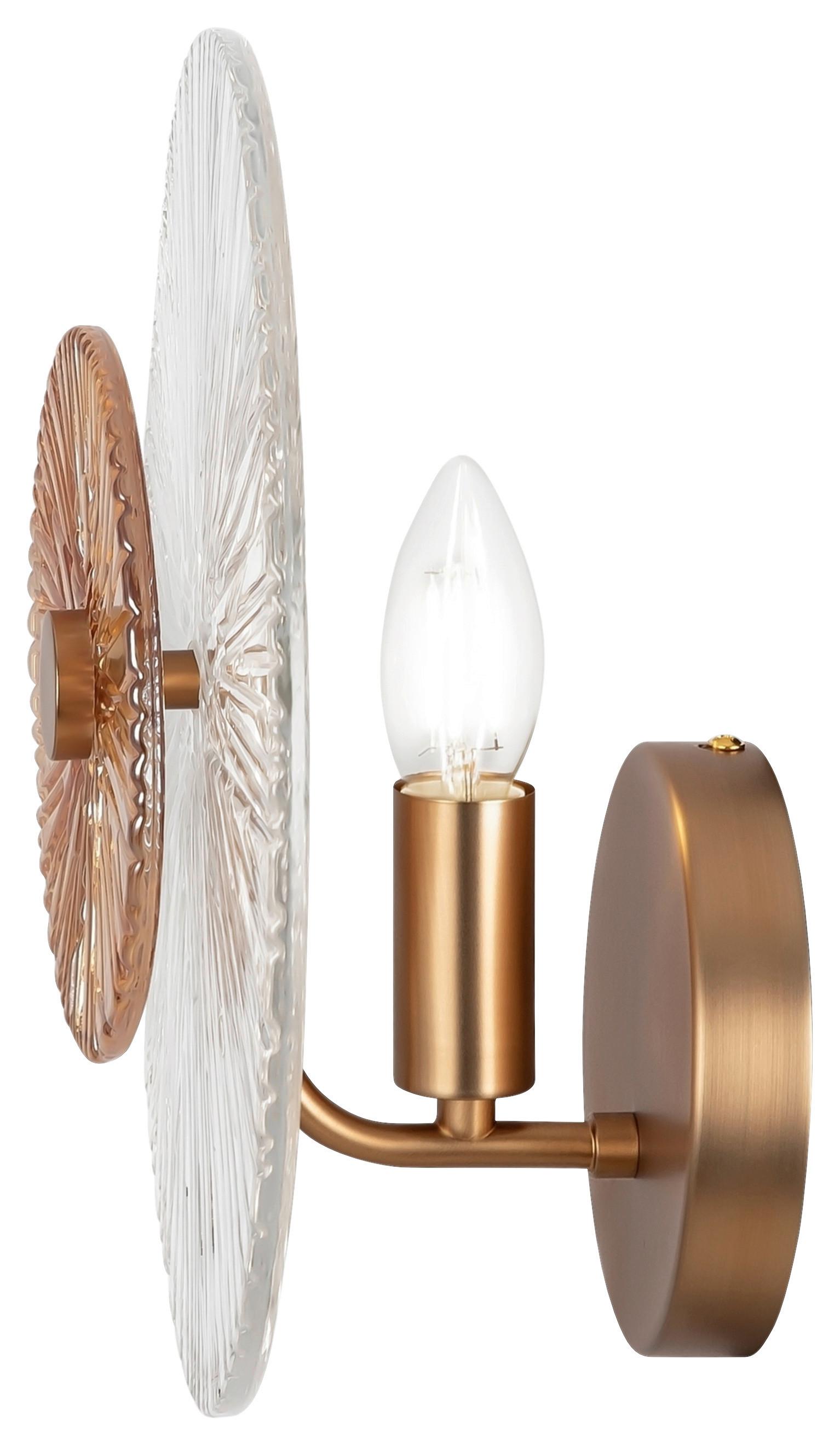 WANDLEUCHTE ASTER - Goldfarben, Basics, Glas/Metall (15,3/28/28cm) - MAYTONI