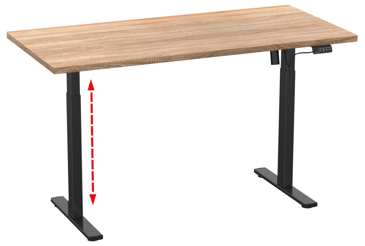 SCHREIBTISCH E-LONA - Silberfarben/Schwarz, Design, Holzwerkstoff/Metall (110/71/80cm) - MID.YOU