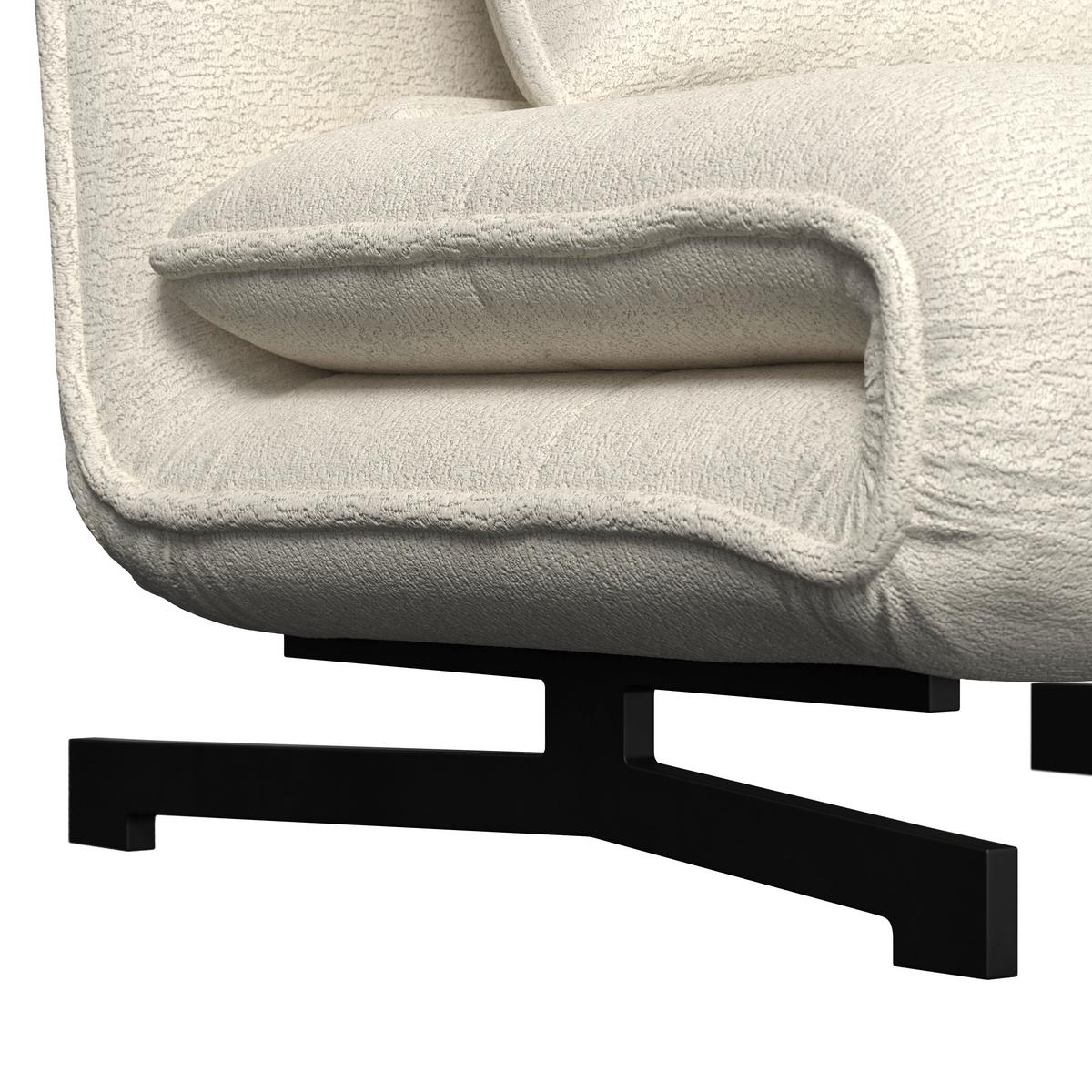 Schlafsessel Luna Bouclé Weiß - Schwarz/Weiß, MODERN, Textil/Metall (92/40/66cm) - Bessagi Home