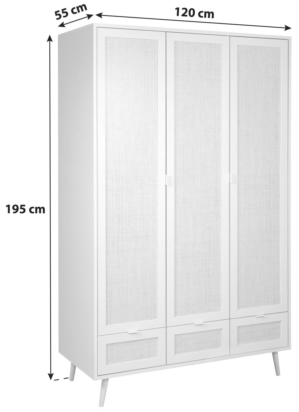 Omara Za Oblačila Dili, Bela, 120 Cm - bela, Basics, umetna masa/leseni material (120/195/55cm) - MID.YOU