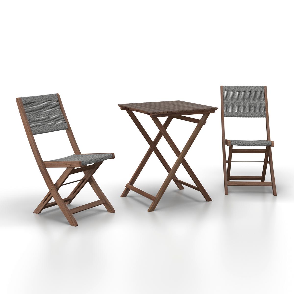 Set Za Balkon Effie, Siva, 3-Delno - barve akacije, Moderno, umetna masa/les (60/76/60cm) - Bessagi Garden