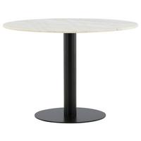 Esstisch Estelle Ø ca. 106 cm Marmor/Schwarz - Schwarz/Weiß, Design, Stein/Metall (106/106/75cm) - Livetastic