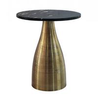 Beistelltisch Wl7.514 - Goldfarben/Schwarz, Design, Stein/Metall (40/40/48cm) - Livetastic