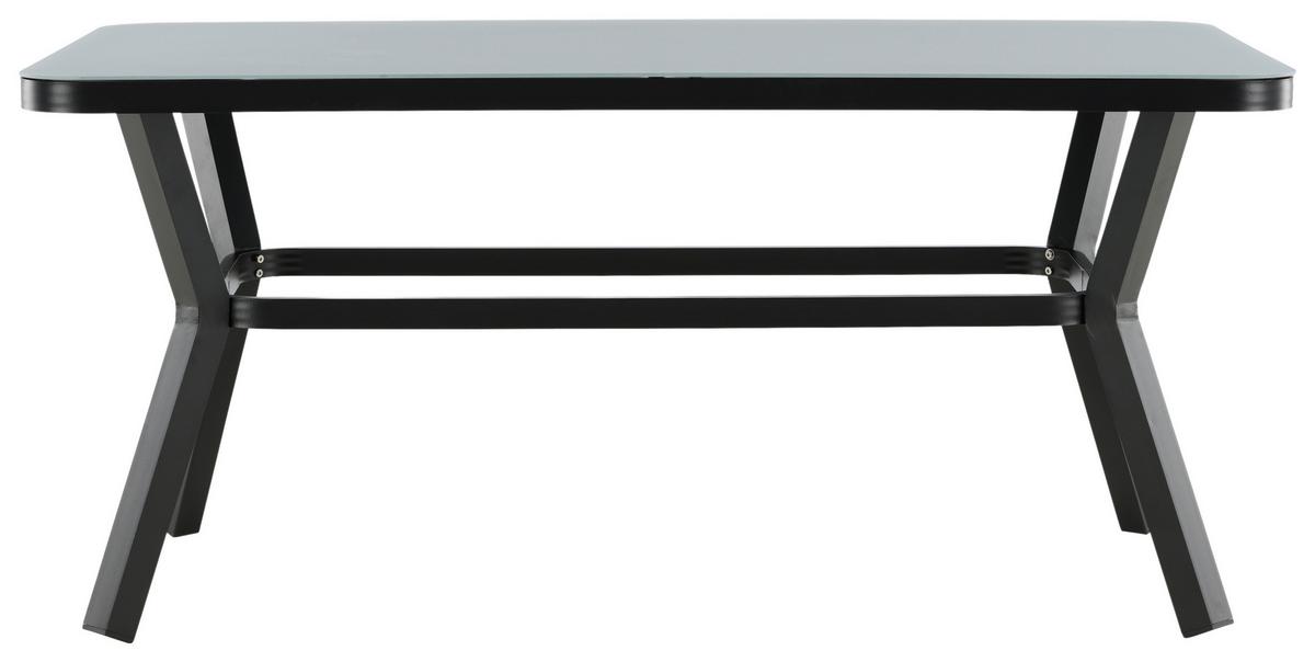 GARTENTISCH VIRYA - Schwarz/Grau, KONVENTIONELL, Glas/Metall (160/90/74cm) - Gardenson