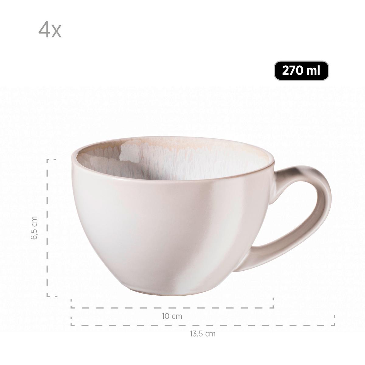 KAFFEESERVICE KAFFEETASSENSET, 934010 - Weiss, Basics, Keramik (13,5/6,5/10cm) - Mäser