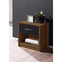 Nočna Omarica Pepe -Based- - črna/barva oreha, umetna masa/leseni material (39/41/28cm) - Based