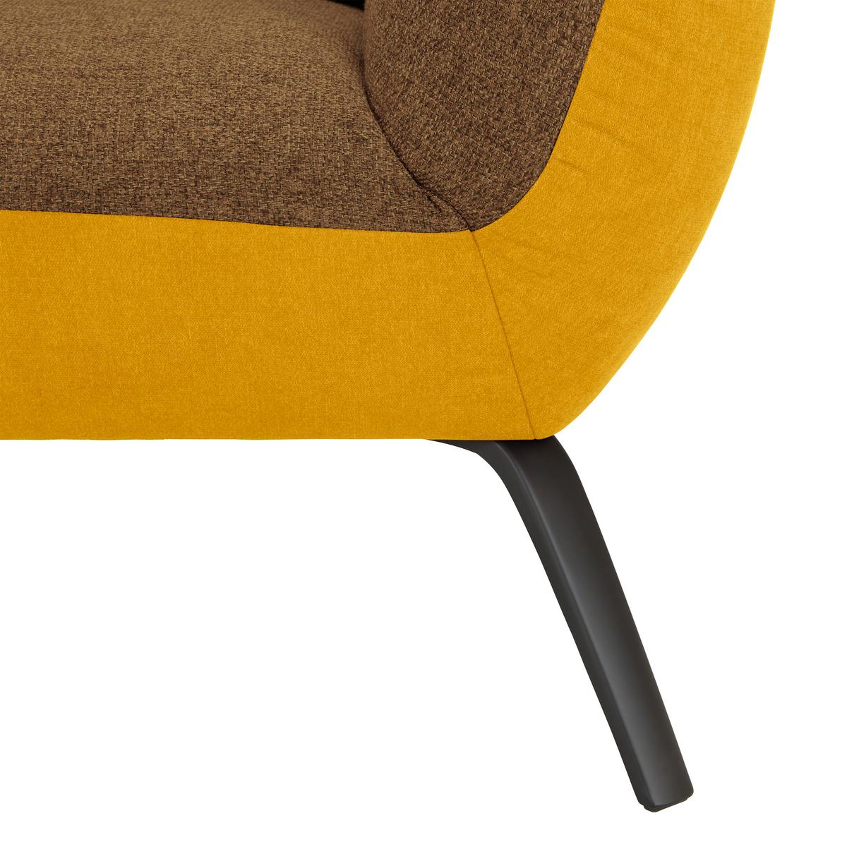 Bigsofa Trendy Senfgelb - Senfgelb/Schwarz, MODERN, Holzwerkstoff (260/93/124cm) - Premium Living