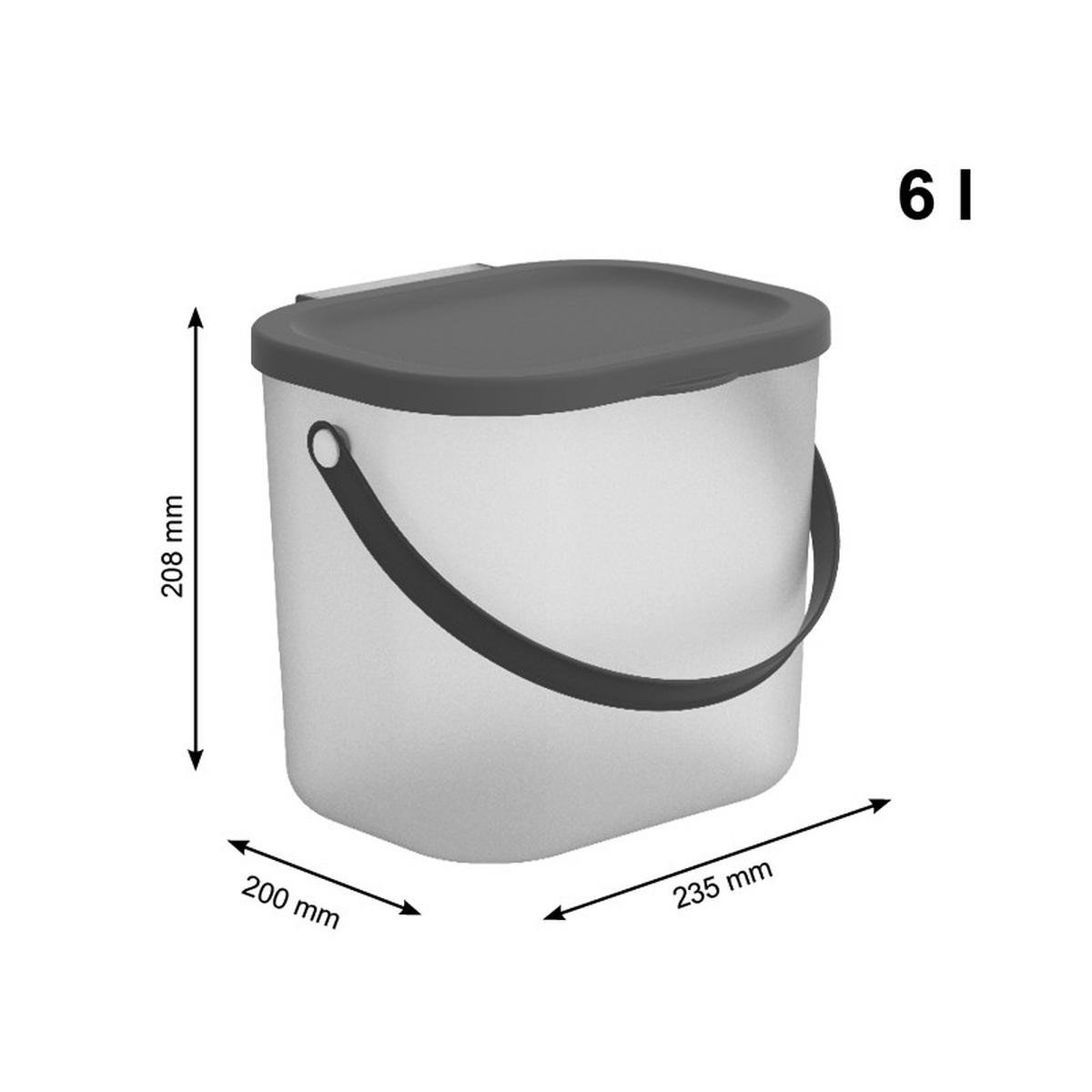 POJEMNIK NA DETERGENTY 1040708853 - antracytowy/przezroczysty, Basics, tworzywo sztuczne (23,5/20/20,8cm) - Rotho