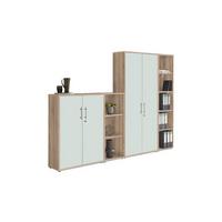 Aktenschrank Office Edition Sw Set 4 Weiß/Sonoma Eiche - Weiß/Sonoma Eiche, MODERN, Holzwerkstoff (257/186/33cm) - MID.YOU
