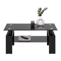 Couchtisch Intro Schwarz - Schwarz, MODERN, Glas/Holzwerkstoff (100/45/60cm) - Mömax