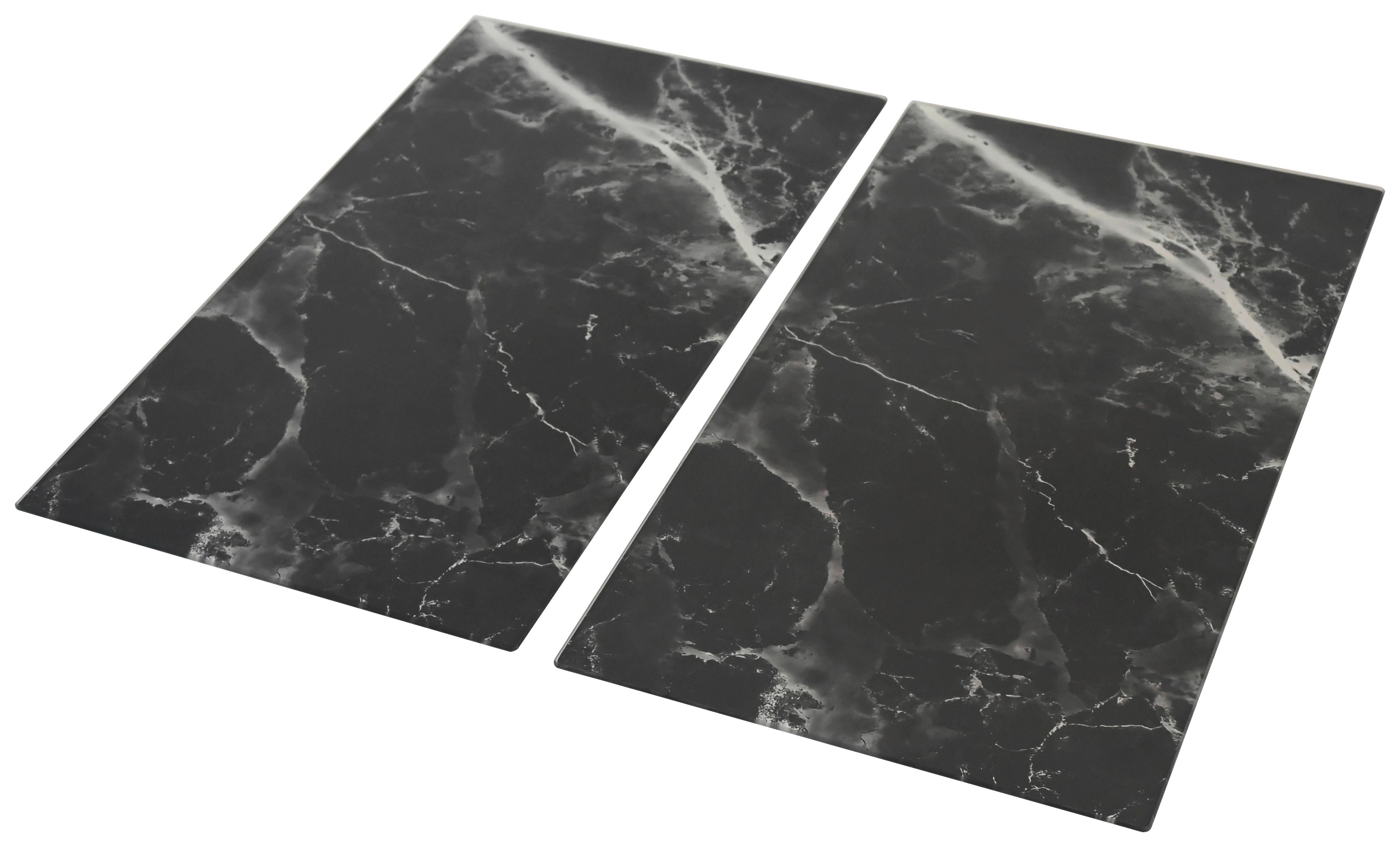 TÄCKPLATTA FÖR SPIS MARBLE - 2PCS - svart, Klassisk, glas (30/52cm) - Mömax
