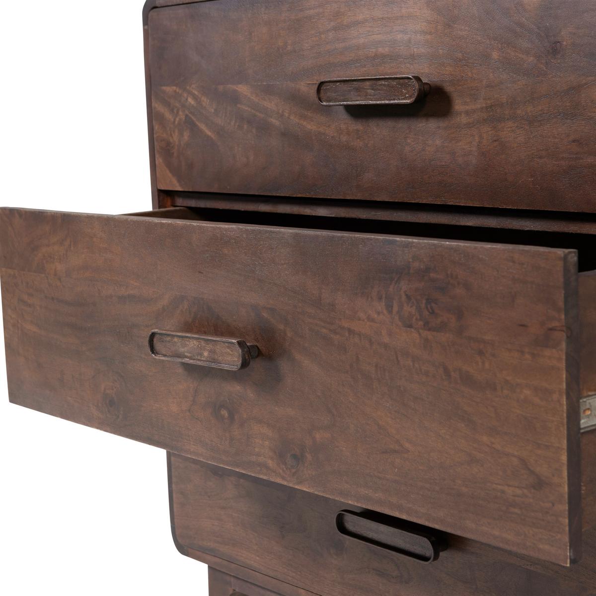 Kommode Liya Mangoholz - Dunkelbraun, Design, Holz (90/90/50cm) - Livetastic
