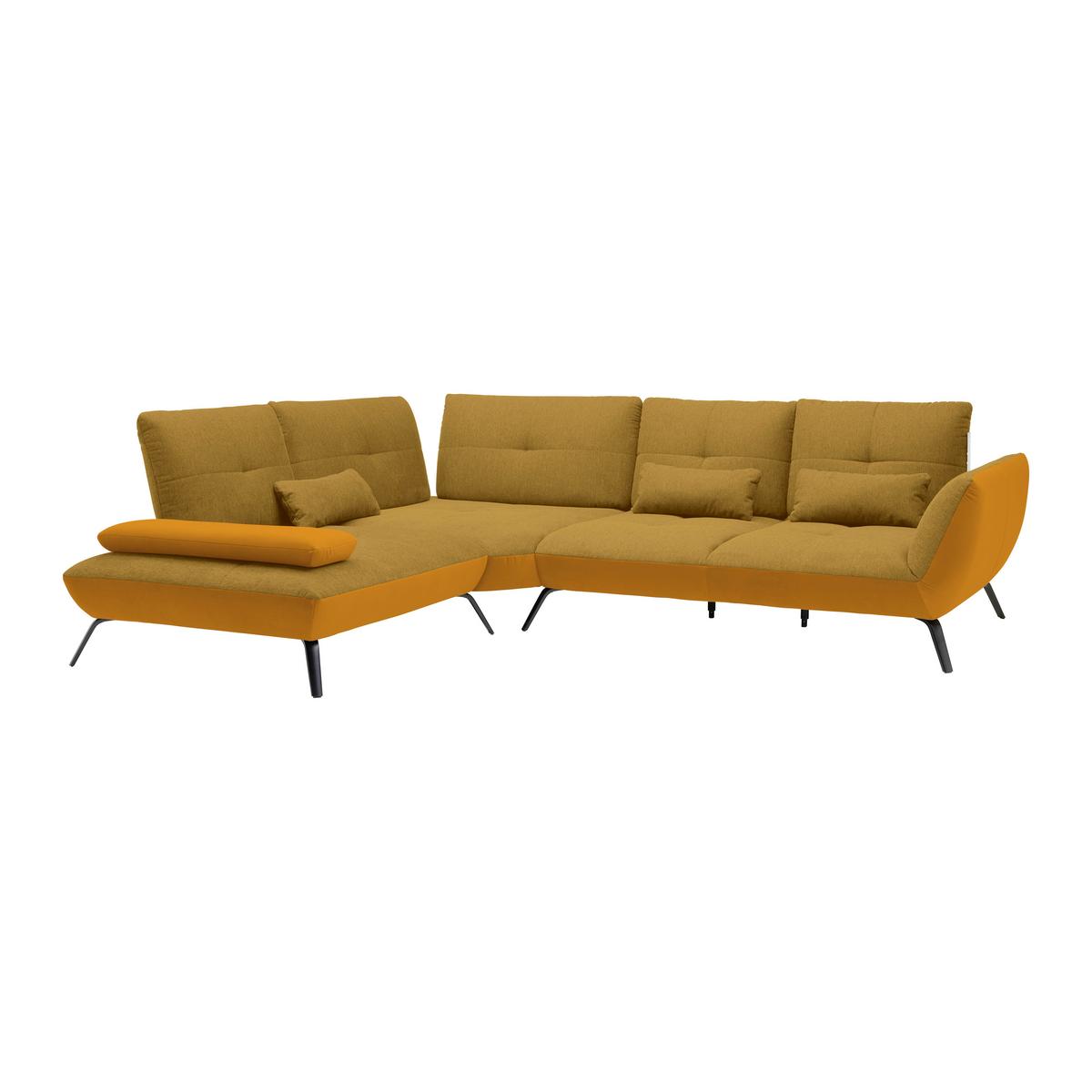 Wohnlandschaft Trendy Goldfarben/Senfgelb - Senfgelb/Goldfarben, MODERN, Holzwerkstoff/Textil (250/93/310cm) - Premium Living